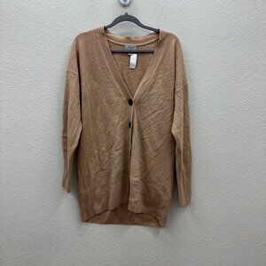 Pure Collection 100% Cashmere Knit Button Vneck Cardigan Sweater Womens size 12